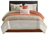 Madison Park Jenson 7 Piece Color Block Stripe Comforter Set With Throw Pillows