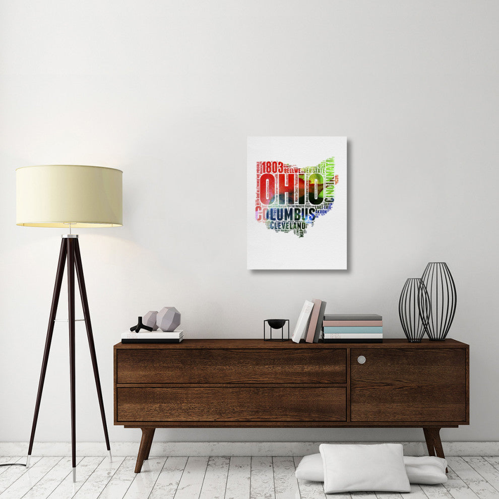 "Ohio Watercolor Word Cloud" Fine Art Print