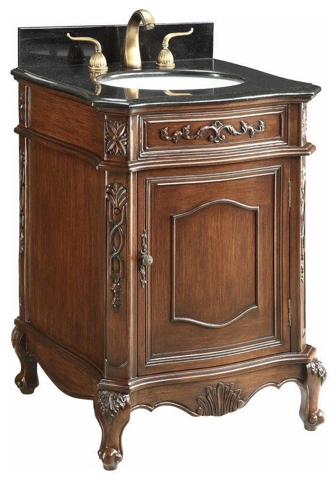 24 Inch Brown Classic Style Powder Room Debellis Small Bathroom Vanity