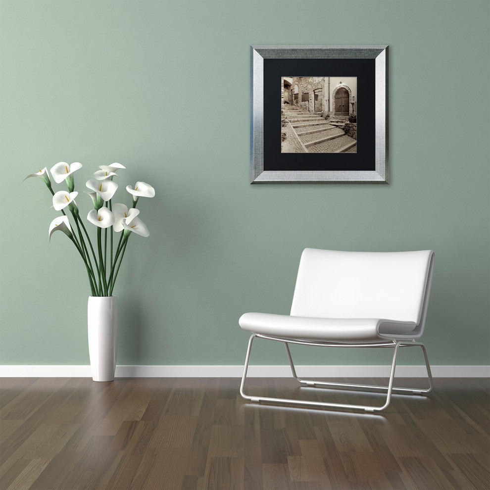Alan Blaustein 'Lombardy I' Art, Silver Frame, Black Mat, 16x16