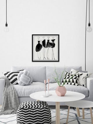 "Glam Noir" Framed Painting Print, 12"x12"
