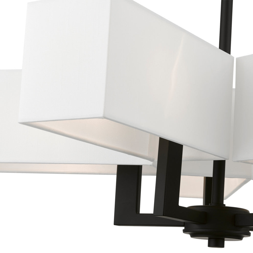 Rubix 5 Light Satin Brass Chandelier