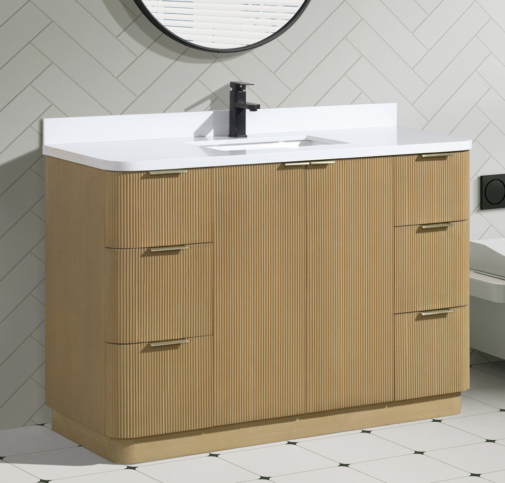 Ari Kitchen and Bath Calamigo 48" Freestanding Bathroom Vanity Oak