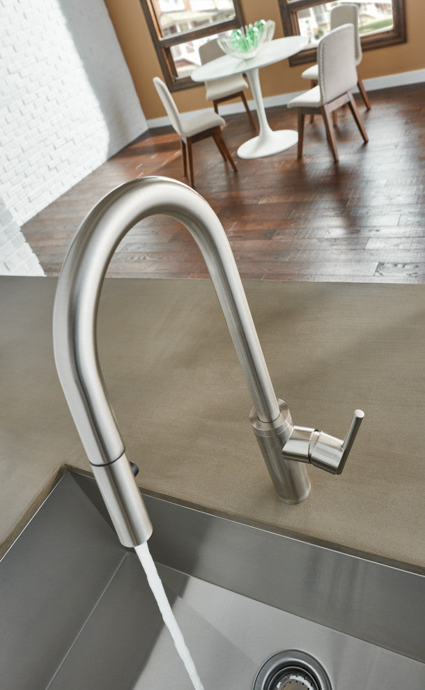 Parma Cafe Pull-Down Kitchen Faucet w/ SnapBack Retraction, Stainless Steel