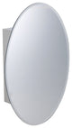 Bathroom Medicine Cabinet Wall Mount with Oval Mirror Hanging Double Shelf