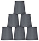 Gray Mini Faux Silk Chandelier Lamp Shade, 3x4x4", Set of 6