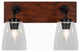 Oxbridge, Bath Bar, Matte Black & Painted Distressed Metal, 4.5" Clear Bubble