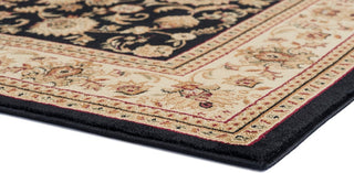 Gabrielle Transitional Border Black Runner Rug, 2'x10'