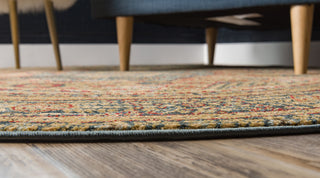 Unique Loom Blue Jackson Palace 3' 3 x 3' 3 Round Rug