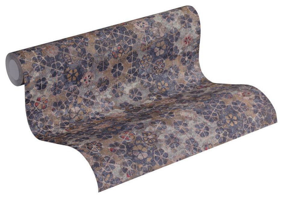 Mosaic Textured Wallpaper Featuring Flower Petals, 373914