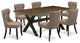 X677Si648-7, 7-Piece Dining Set, 6 Chairs, Table Top and Wooden Cross Legs