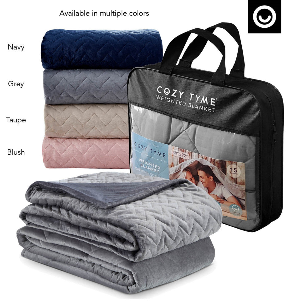 Cozy Tyme Kiyomi Weighted Blanket, Gray, 60"x80", 20LB