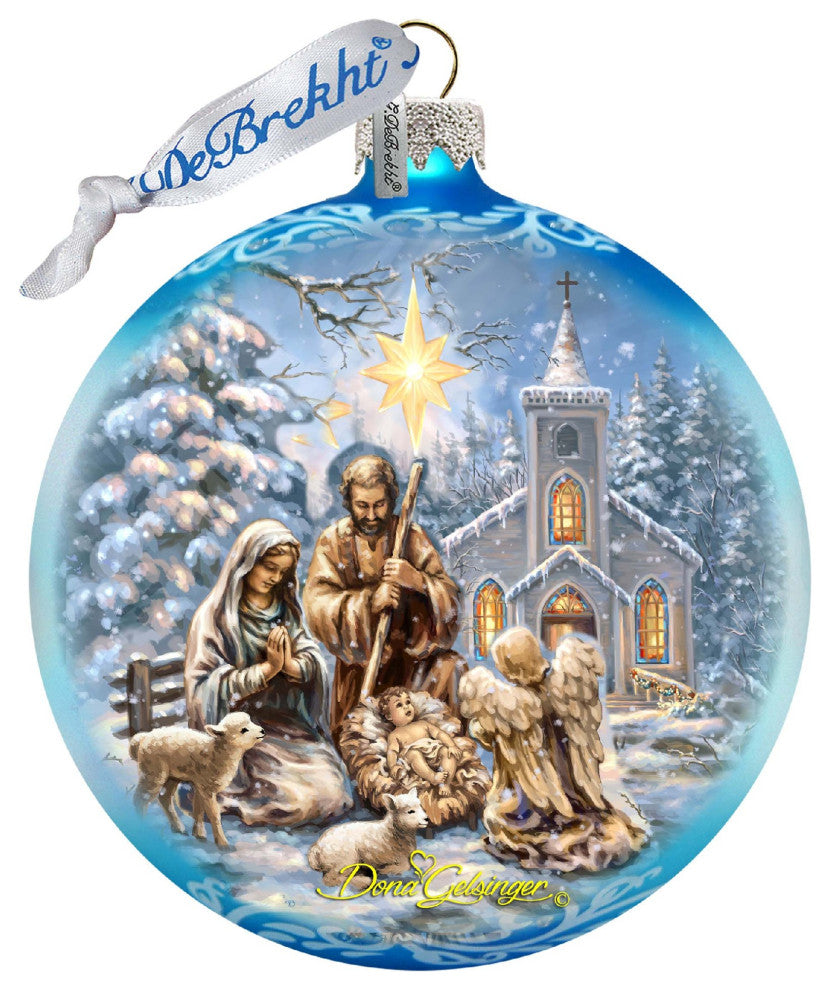 Nativity at The Chapel Glass Ornament Limited Edition