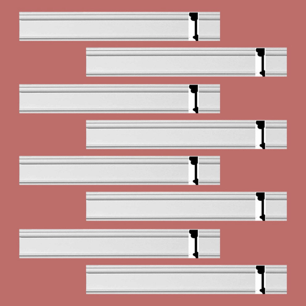 Crown Molding White Urethane Charlottes  Design 8 Pcs   752" Length