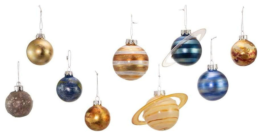 Kurt Adler 50-70MM Noble Gems Planet Solar System 9-Piece Set