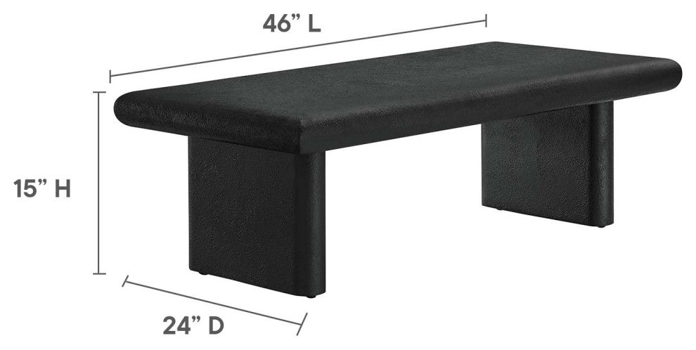Relic Concrete Textured Coffee Table - Black