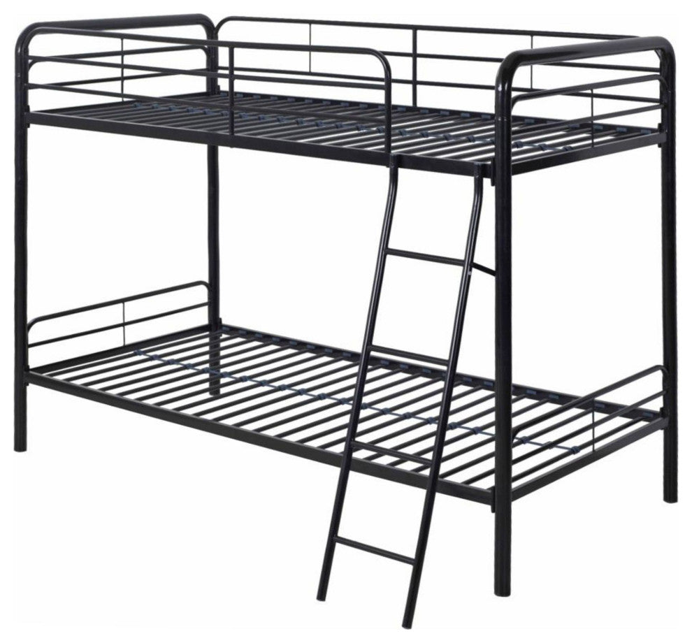 Better Home Products Twin over Twin Metal Bunk Bed in Black