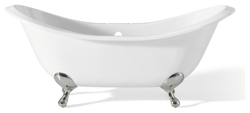 Cheviot Products Regency Cast Iron Bathtub With Faucet Holes, Chrome