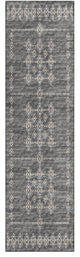 Indoor/Outdoor Sedona SN3 Charcoal Machine Washable 2'3" x 12' Runner Rug