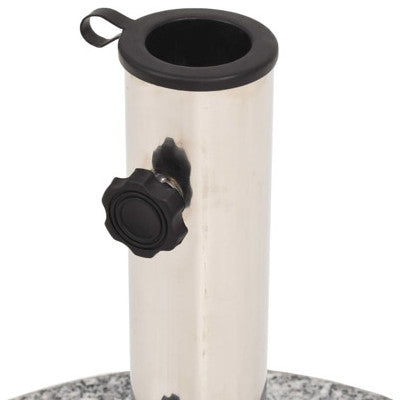 vidaXL 44lb Round Umbrella Base with Handles, Granite Plate, ï¿1⁄215.7"x14.4" Gray