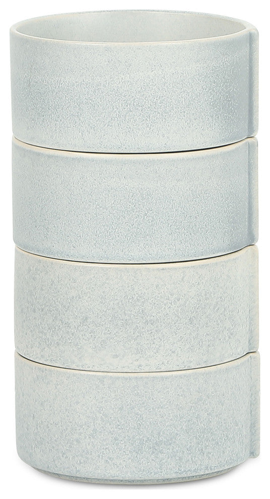 Stone Lain Bao Stoneware Bowl Set of 4, Blue-Grey