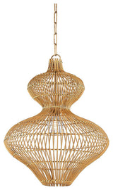 Troy Lighting F3820 Irvine 20"W Rattan Pendant - Patina Brass