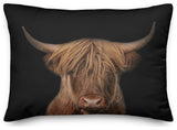 Moody Highland Cow 14"x20" Spun Poly Pillow