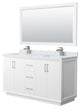 Wyndham WCF414160DWHCMUNSM58 Strada 60 Inch Double Bathroom Vanity in White