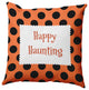 Happy Haunting Dots Accent Pillow, Traditional Orange, 18"x18"
