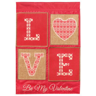 Flag Love Burlap Polyester 29x42