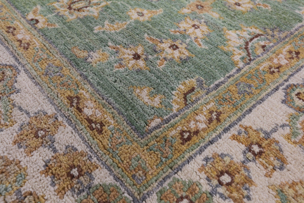 4' 8" X 6' 8" Hand Knotted Turkish Oushak Wool Rug - Q12826
