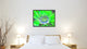 Green Gazania Flower Print on Canvas with Picture Frame, 22"x29"