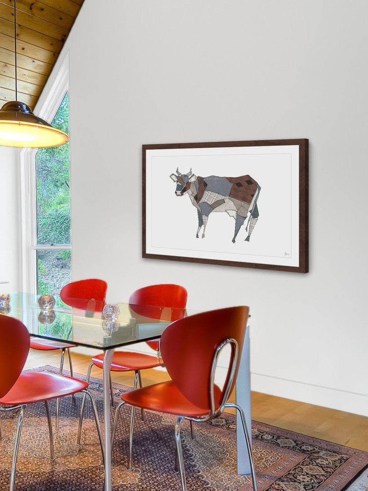 "La Vaca Modelada" Framed Painting Print, 18"x12"
