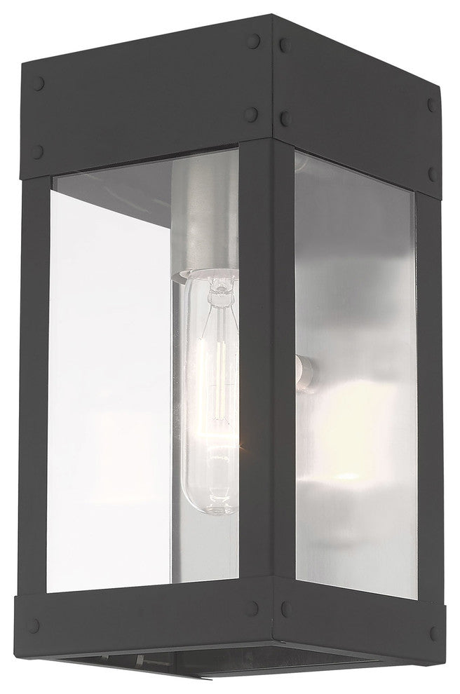 Contemporary Outdoor Wall Lantern, Scandinavian Gray