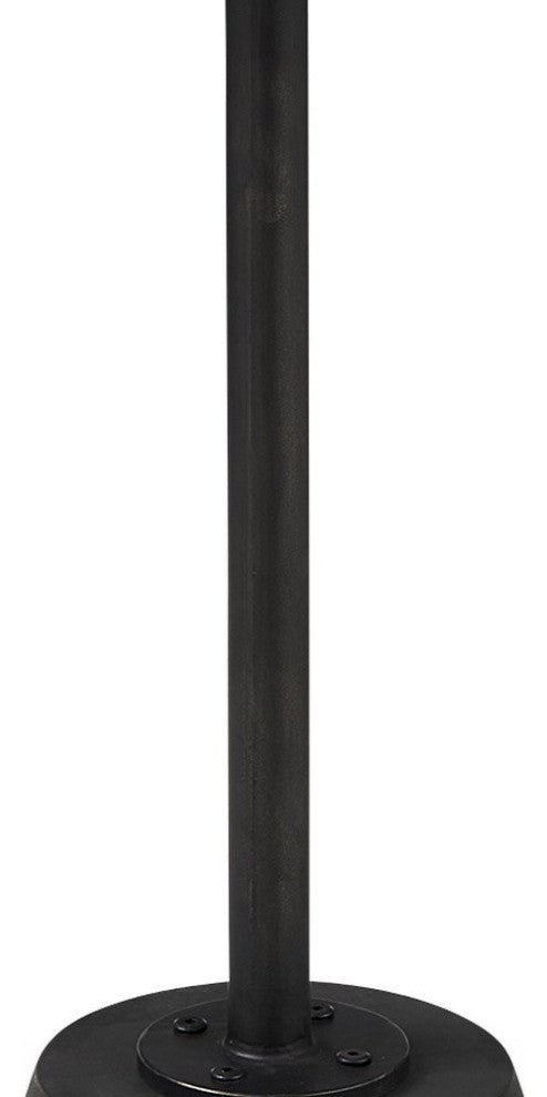 Dark Stain Pedestal Table With Black Detailing