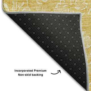 Premium Machine Washable Mayfield AMF691 Gold 9' x 12' Rug