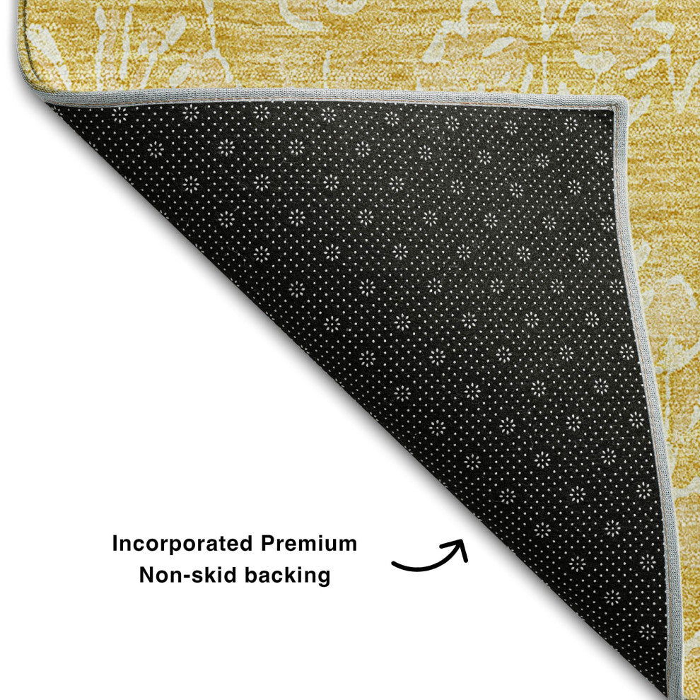 Premium Machine Washable Mayfield AMF691 Gold 9' x 12' Rug