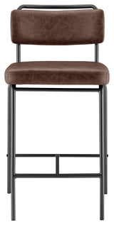 Zander Counter Stool, Toasted Dark Brown, Pu