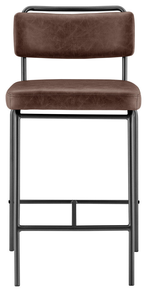 Zander Counter Stool, Toasted Dark Brown, Pu