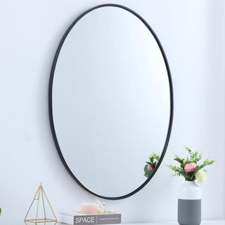 Elegant Decor MR4630BK Metal Frame Oval Mirror, 40", Black