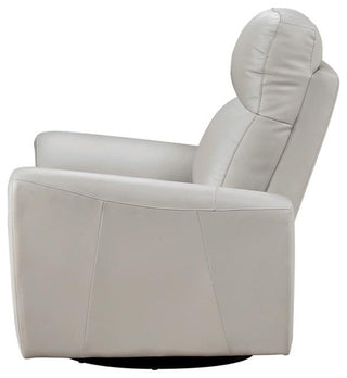 Lexicon Essex Leather Match Swivel Glider Chair in Gray