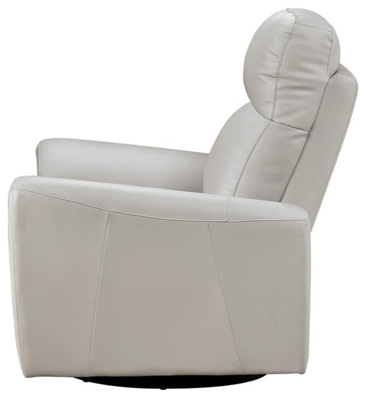 Lexicon Essex Leather Match Swivel Glider Chair in Gray