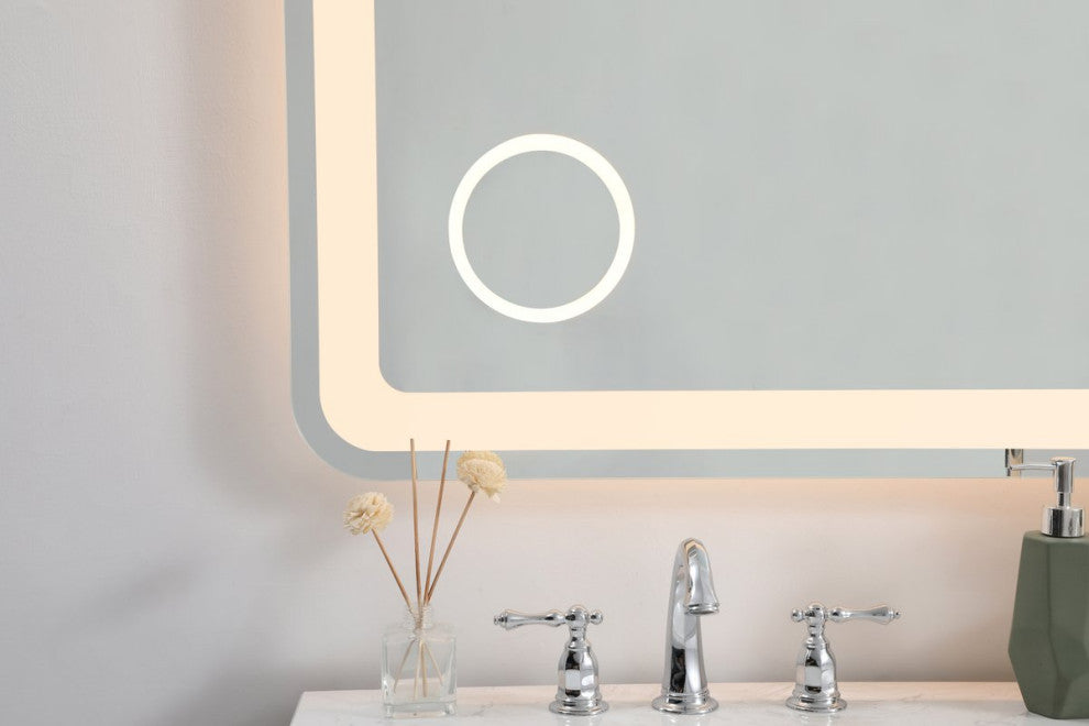 Lucy 42"x60" Hardwired LED Mirror With Magnifier and Color Changing Temperature