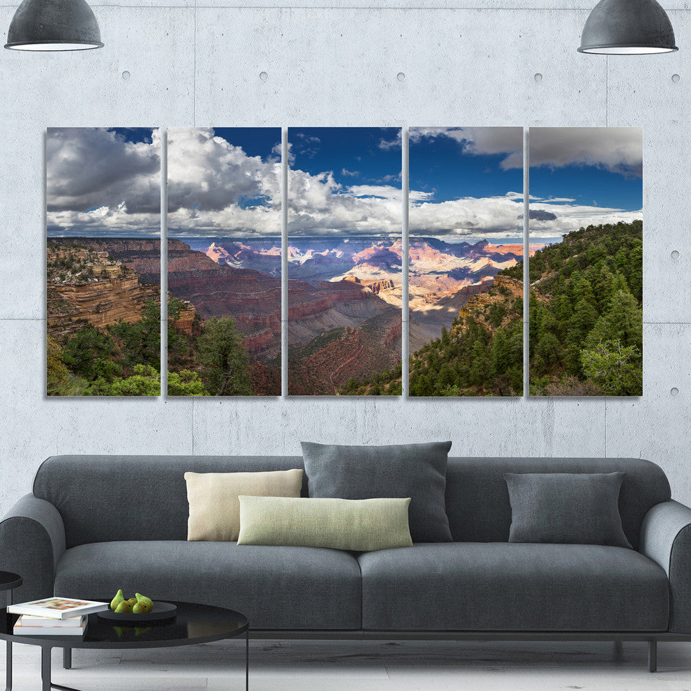 US Grand Canyon in Colorado River, Landscape Canvas Art Print, 60"x28", 5 Panels