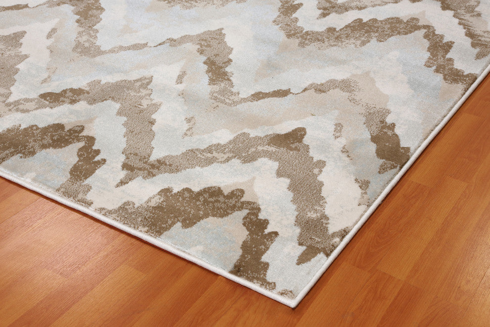 Melody Ivory and Beige Rug, 5'3"x7'7"
