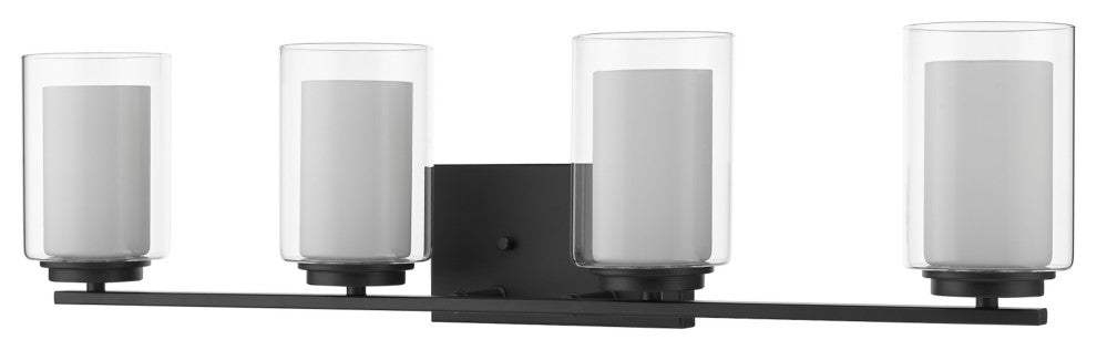 Z-Lite 426-4V Willow 4 Light 32"W Bathroom Vanity Light - Matte Black