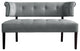 48" Light Gray And Brown Upholstered Linen Bench