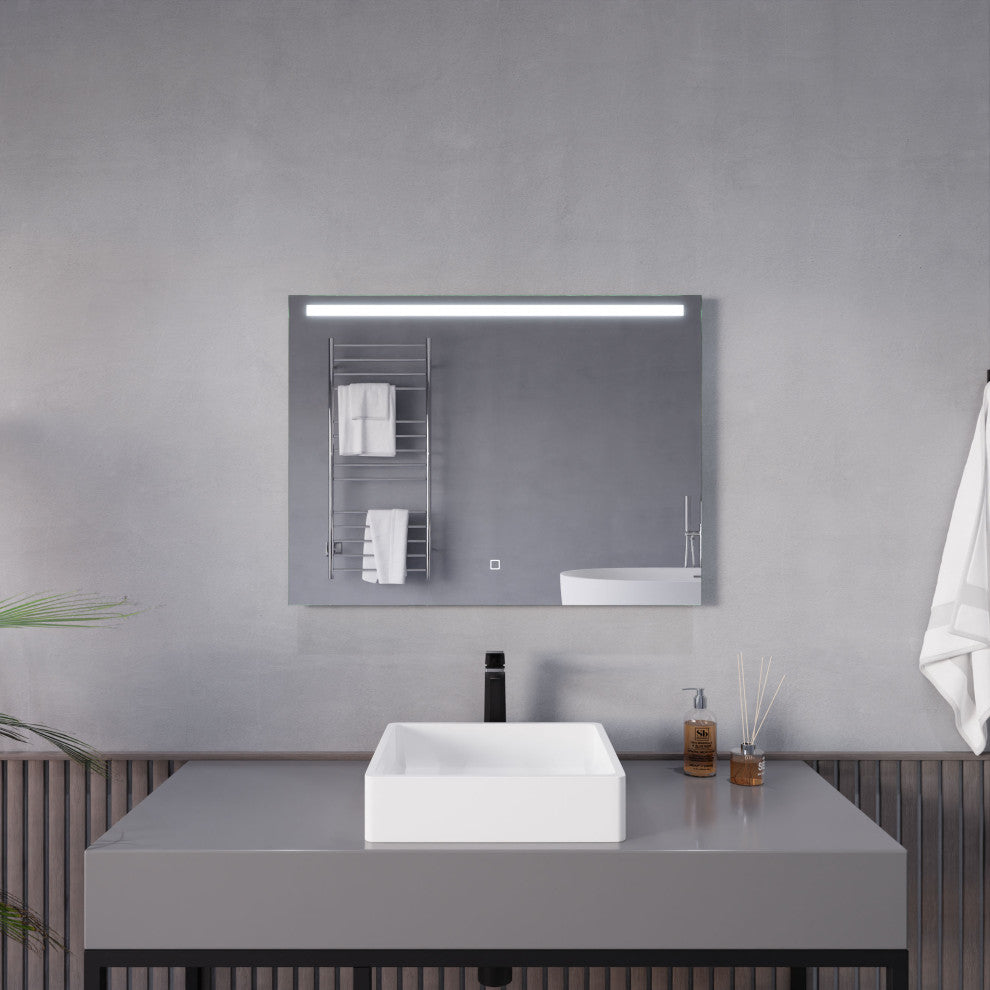 ANZZI 24" x 32" LED Front/ Bottom Lighting Bathroom Mirror With Defogger