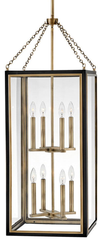 Hinkley Lighting 32988 Shaw 8 Light 16"W Taper Candle Pendant - Black /