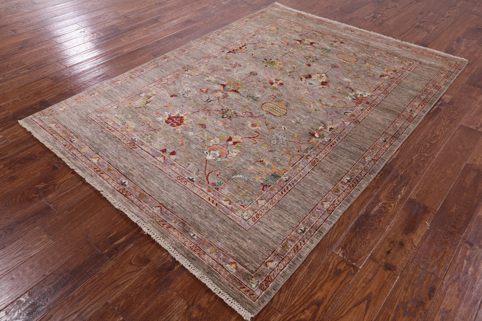 Handmade Persian Tabriz Rug 5' 9" X 8' 0" Q7611